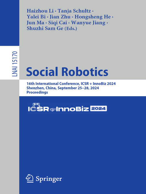 Title details for Social Robotics by Haizhou Li - Available